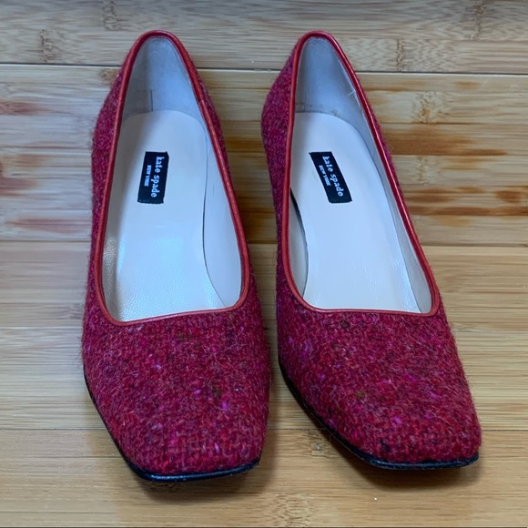 EUC KATE SPADE TWEED LEATHER PUMP - Picture 10 of 11